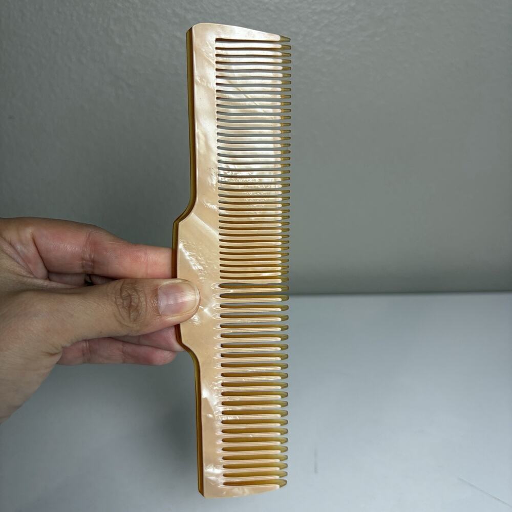 Vintage Celluloid Hair Comb Pearl Tone 7.5”